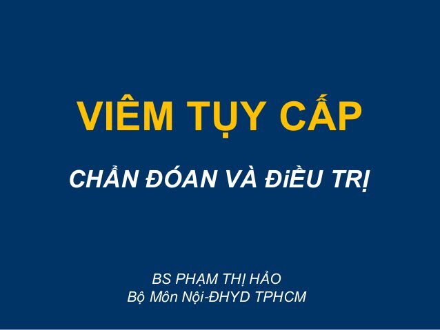 Bài giảng Viêm tụy cấp