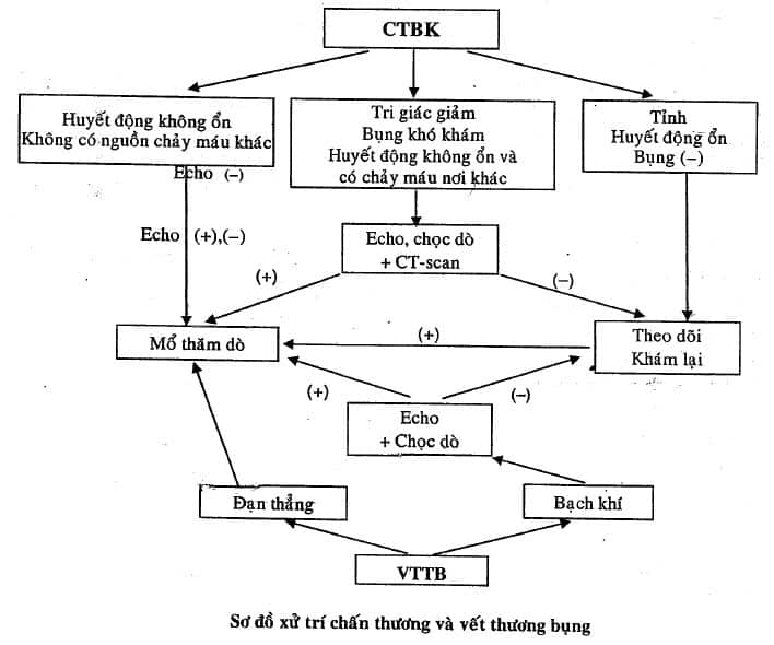 Chẩn đoán và xử trí chấn thương – vết thương bụng